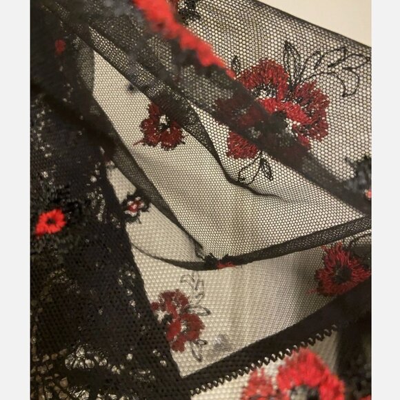 BNWOT The Kooples Floral Black Lace Tulle Mini Skirt, Size FR 1 (S) - Picture 5 of 8